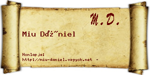 Miu Dániel névjegykártya